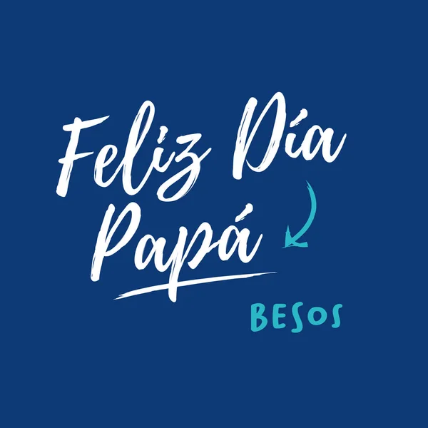 Happy Fathers Day Card Blue Background Spanish Version Editable Vector Stock Illustration