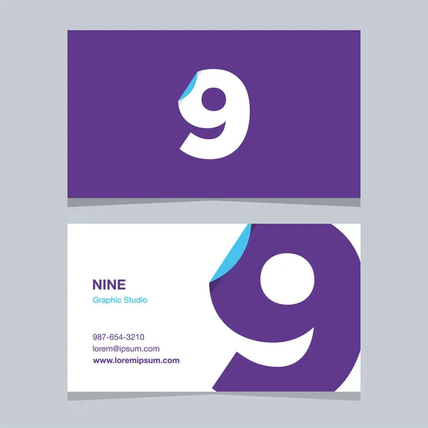 Logo Number Business Card Template Vector Graphic Design Elements Company — Stock Vector