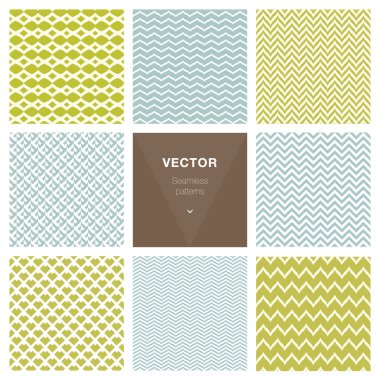 8 kesintisiz geometrik desen koleksiyonu. vektör set.