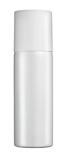 Plain white cylindrical spray bottle — ストック写真