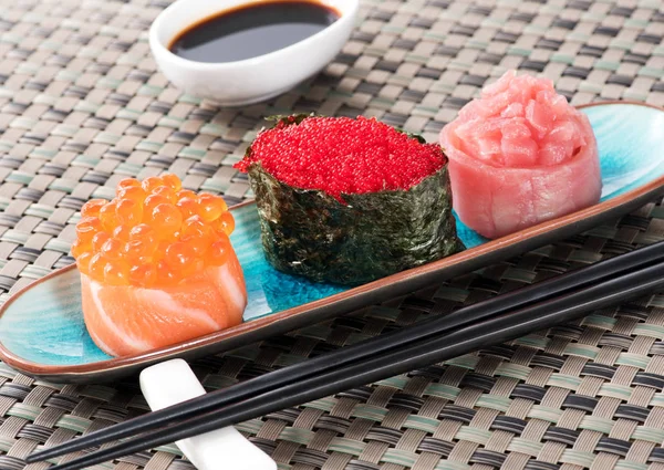 Set von Gunkan Maki Sushi — Stockfoto