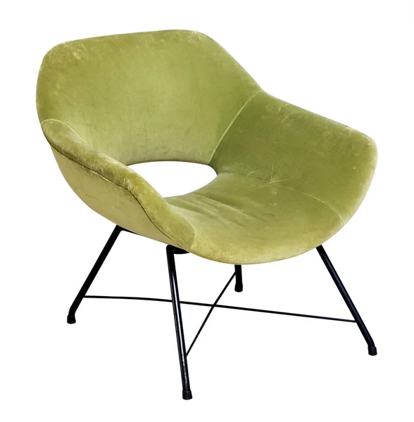 Zelené sametové židle na vysokých nohách — Stock fotografie