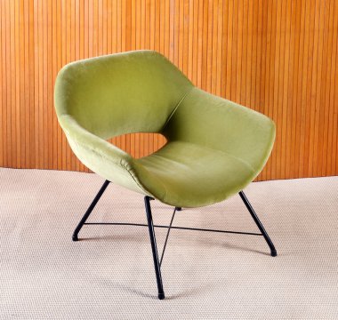 Vintage koltuk döşemeli Yeşil kadife kavisli