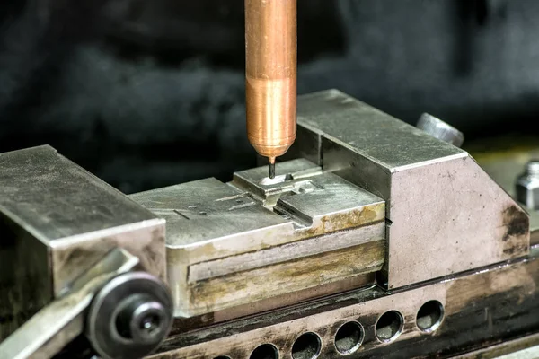 Drilling machine working on mold — Stock Photo, Image