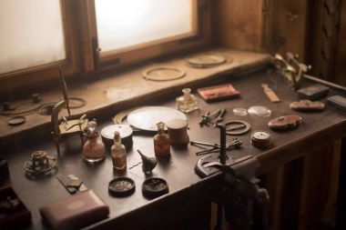 Eski Horoloji veya saatçilik laboratuvar