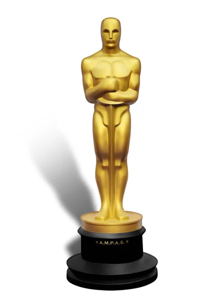 Ilustração da estátua do Oscar sobre fundo branco — Fotografia de Stock