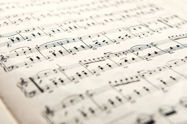 Close up view of sheet with musical notes — Stock Photo, Image