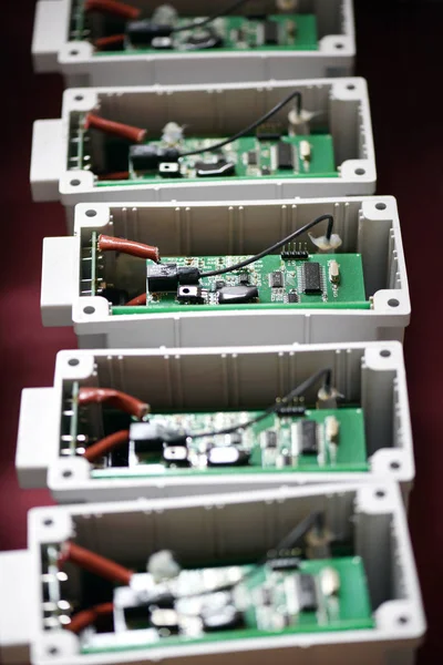 Circuitos impressos em transformadores elétricos — Fotografia de Stock