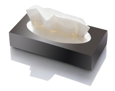 Beyaz temiz kağıt havlular kutudan dışarı çıkıyor.