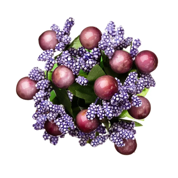 Ramo de flor púrpura aislada, hermosa decoración, vista superior — Foto de Stock