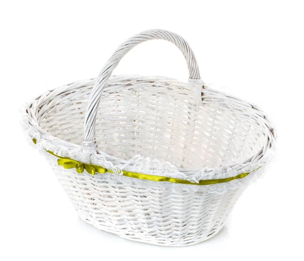 Basket to celebrate Easter on a white background — Stock Photo, Image