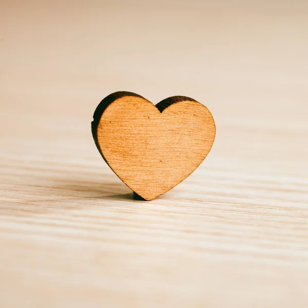 Wooden heart.love. for greetings Valentines day — Stock Photo, Image