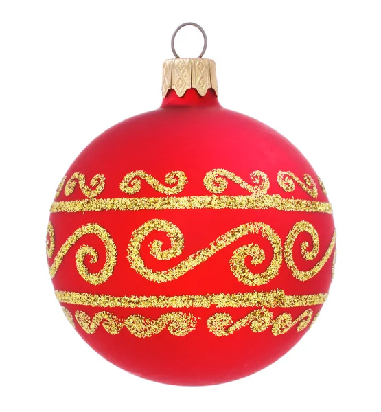 Red Christmas ball . xmas decoration isolated — Stock Photo, Image