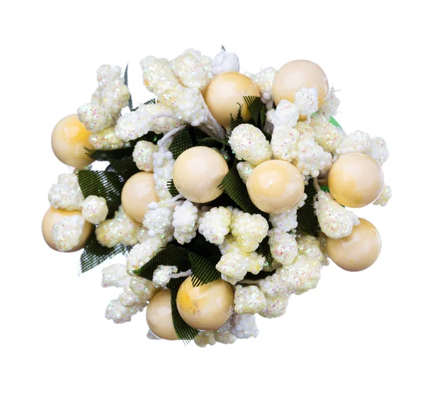 Bouquet de fleurs blanches isolé, belle décoration, vue sur le dessus — Photo
