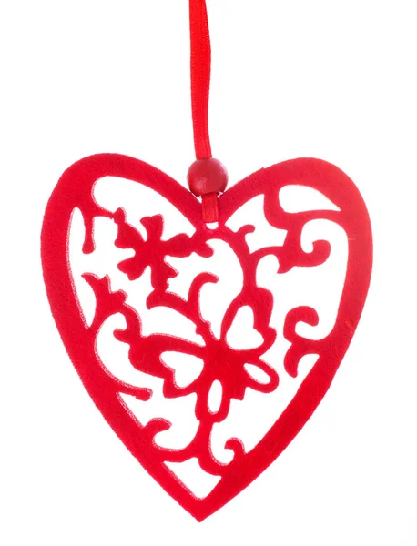 Vintage  heart decoration on white  background — Stock Photo, Image