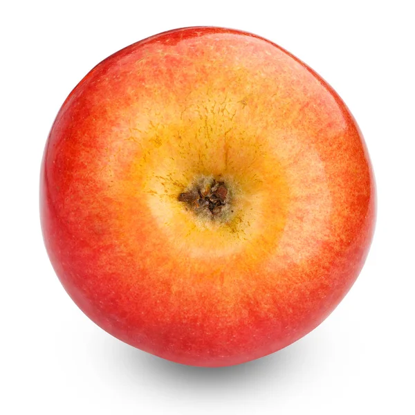 Manzana roja fresca aislada en blanco. Con camino de recorte —  Fotos de Stock