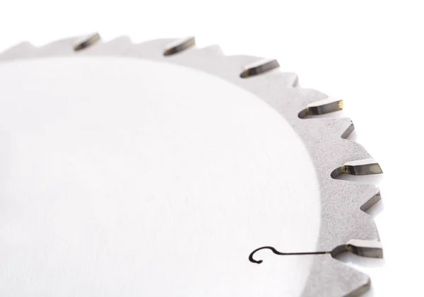 Circular saws with teeth close-up, on a white — Stock Photo, Image