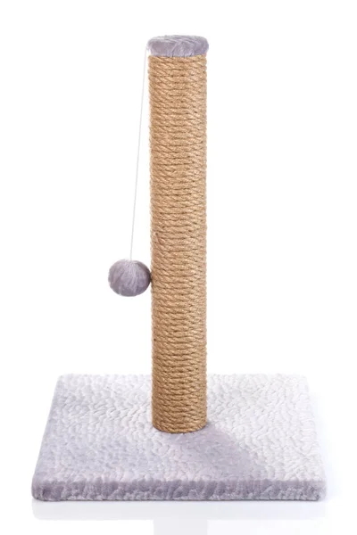 Cat scratching post su uno sfondo bianco — Foto Stock