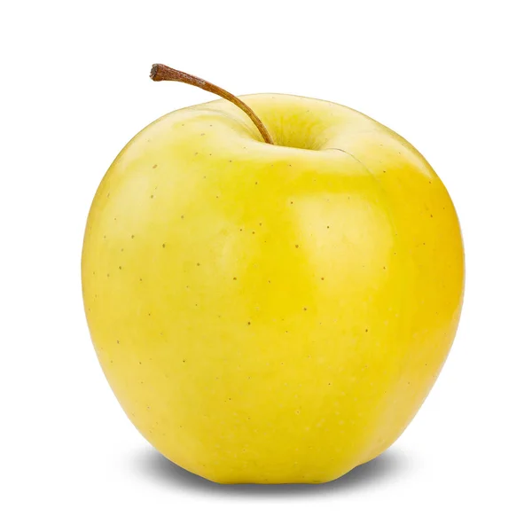 Fresh yellow apple isolated on white. — Stock Photo, Image