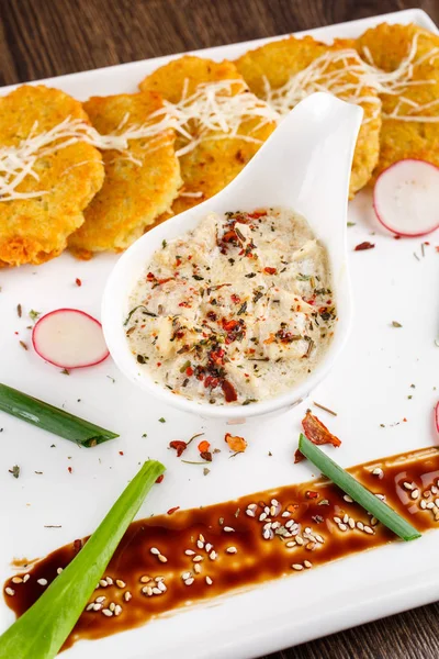 Restaurant food - potato pancake — Stock Photo, Image