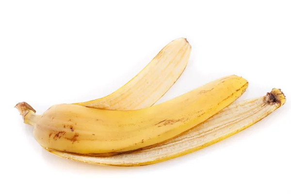 Bananenschale isoliert auf weißem Hintergrund in Nahaufnahme — Stockfoto