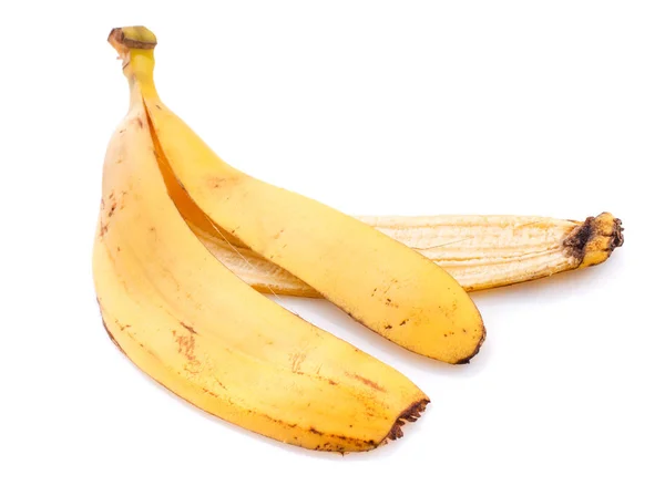Bananenschale isoliert auf weißem Hintergrund in Nahaufnahme — Stockfoto