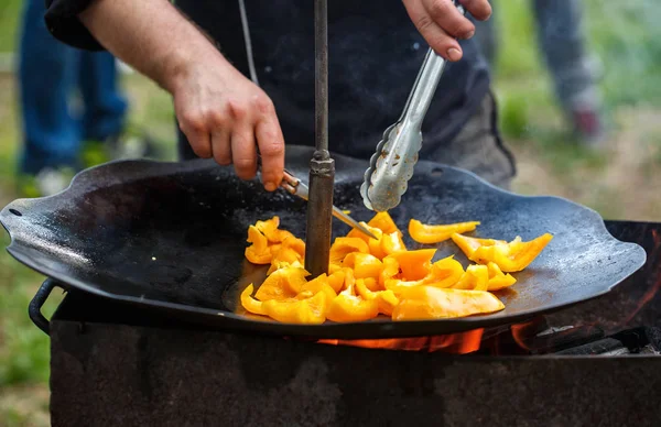 Pimientos a la parrilla amarillos frescos —  Fotos de Stock