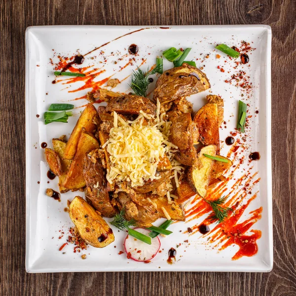 Comida de restaurante - Batata assada — Fotografia de Stock