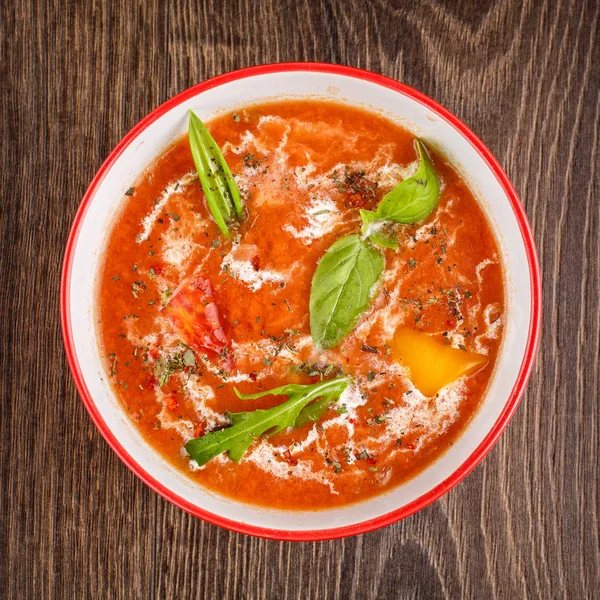 Tomatoes cream soup — Stock Image Tomatoes cream soup Royalty Free Stock Photos