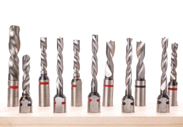 Set of different drill bits for wood — Stock Photo, Image