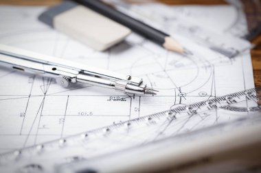 İşyeri - teknik proje araçları mühendislik ile çizim.