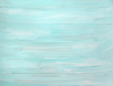 Turkuaz, nane ve bej rengi, desen çizikleri ve antika çatırtı boyasıyla eski bir tahta arka plan. Üst Manzara. Uzayı kopyala Tahta şablon boş dokusu.