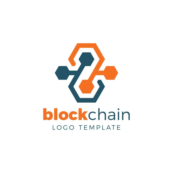 Blockchain Crypto Pénznem Logo Template Stock Vektor