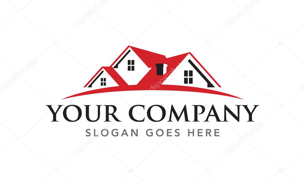 Real Estate Agents, Roofing, Renovation, Mortgage and Architect Vector Logo Template