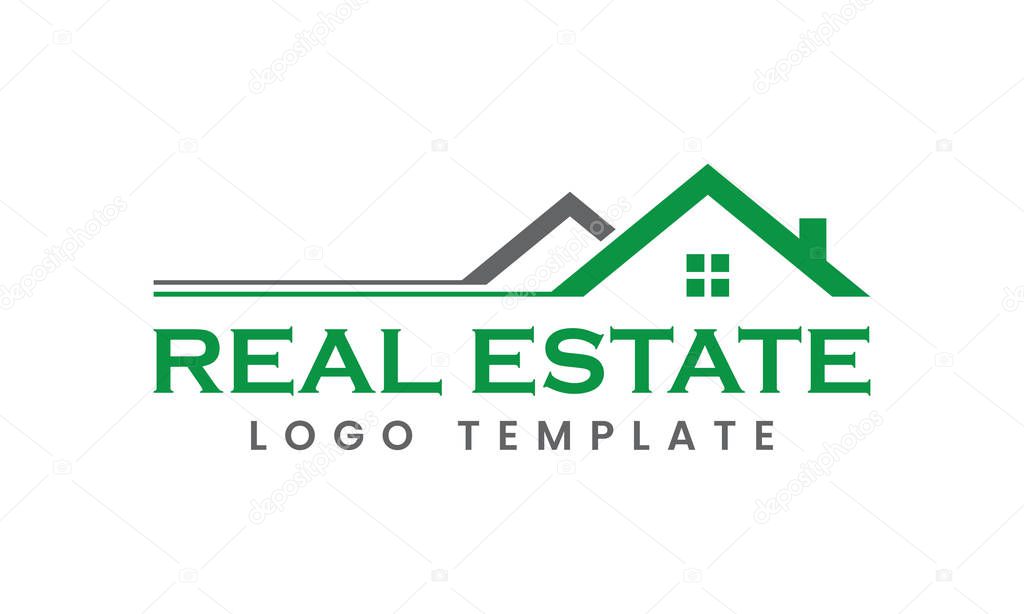 Real Estate Agents, Roofing, Renovation, Mortgage and Architect Vector Logo Template