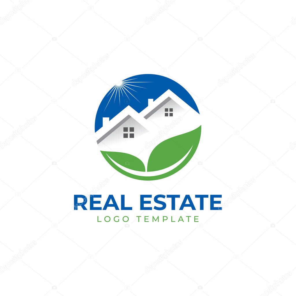 Real Estate Agents, Roofing, Renovation, Mortgage and Architect Vector Logo Template