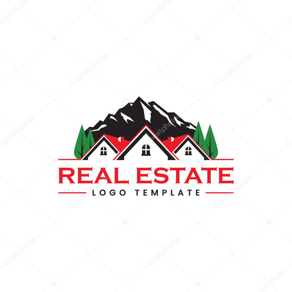 Real Estate Agents, Roofing, Renovation, Mortgage and Architect Vector Logo Template