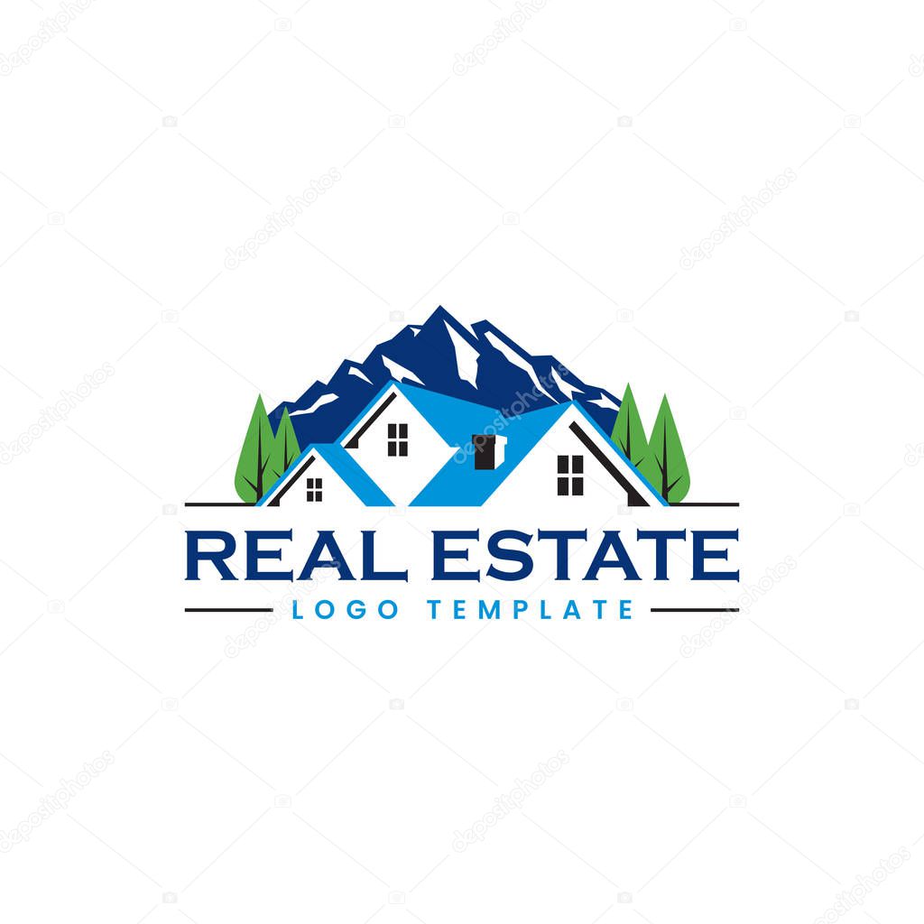 Real Estate Agents, Roofing, Renovation, Mortgage and Architect Vector Logo Template