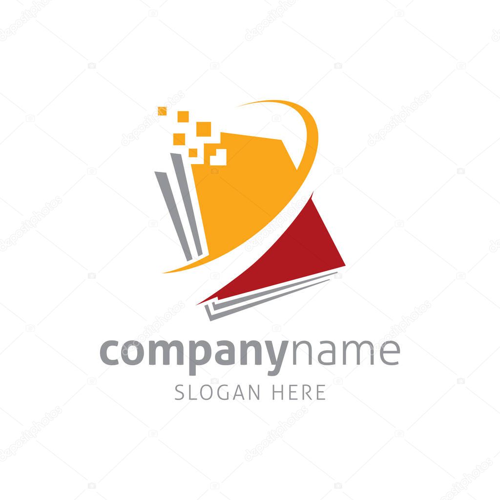 Document Data Processing Vector Logo Template