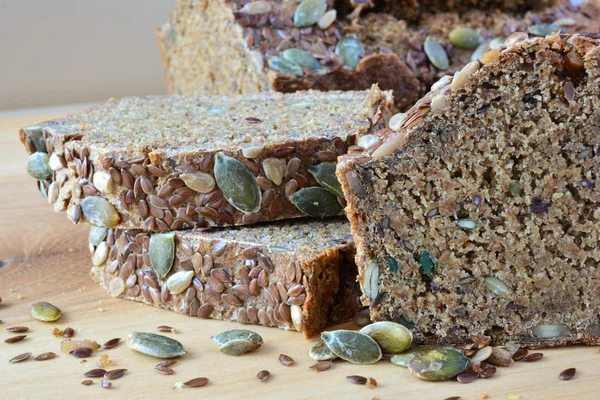 Chrono bread with seeds, side view — Stock Photo, Image
