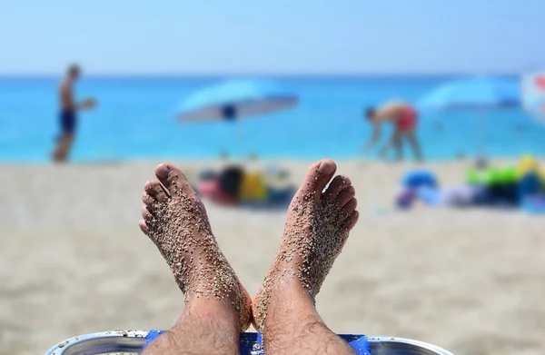 Concetto Vacanza Estiva Relax Sulla Spiaggia Vista Sulla Spiaggia Attività — Foto Stock