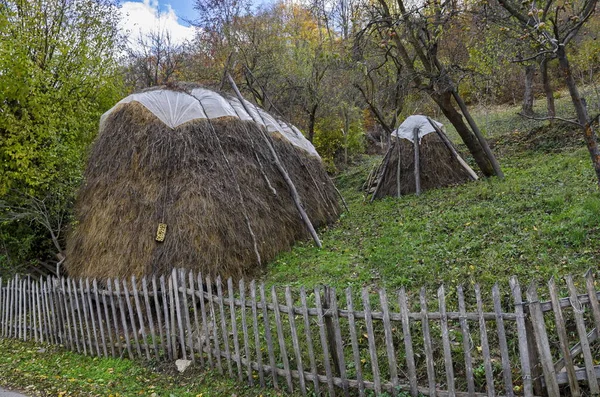 Пастирського пейзаж в саду з пачкою сіно, Lakatnik — стокове фото