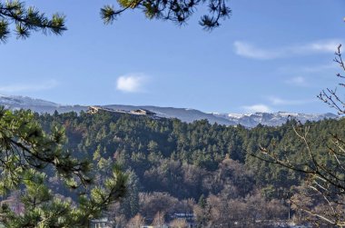 Dağ Vitosha, dağ Plana ve köy Pancharevo görünümünü