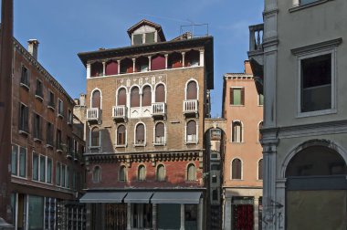 Antik Bina, Venezia, Venedik, İtalya ile piazza Cityscape