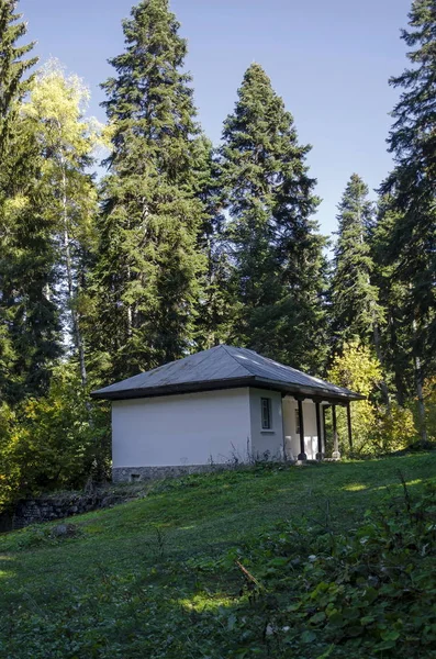 Forest house w starym parku Tsarska lub Royal Bistrica w pobliżu przez kurort Borowec — Zdjęcie stockowe