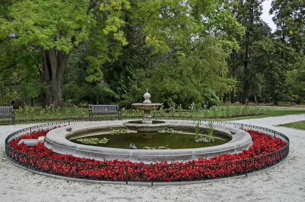 ランドス ケープ公園博物館ブラナ元時間ソフィア ブルガリア ヨーロッパの郊外に王宮の国立記念碑に花と泉の美しい紅葉の由緒ある森 — ストック写真