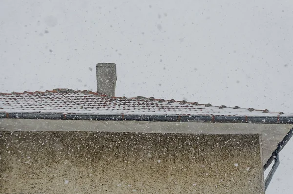 Majestuosa Vista Del Distrito Residencial Con Fuertes Nevadas Invierno Zavet — Foto de Stock