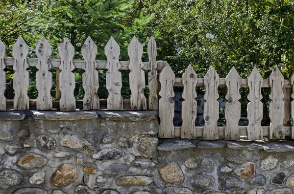 Blagoevgrad Bulgaria March 2018 Wooden Fence Ancient Residential District Hoary — Stock Photo, Image