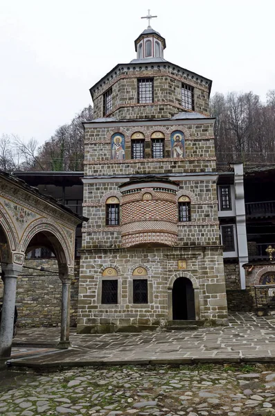 Troyan Monastery Bulgaria November 2019 Beautiful Tower Churchyard Holy Place — Stock Photo, Image