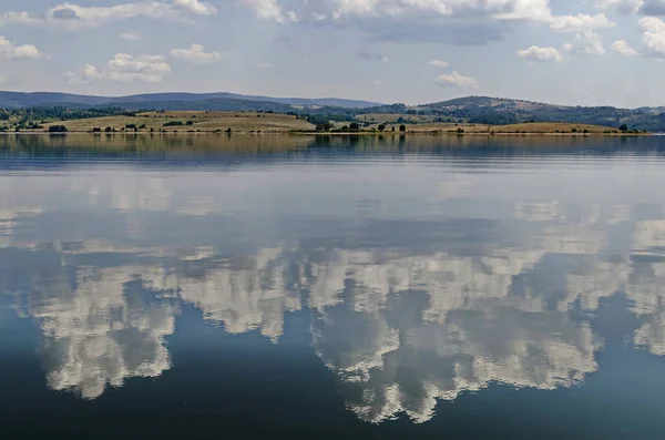 Natural Reflection Vlasina Mountain Lake Beautiful Cloudy Sky Southeastern Serbia — Stock Photo, Image